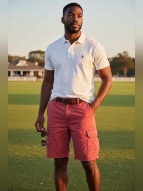 Cargo Vintage Men's Red Cargo Shorts Waist Size 36